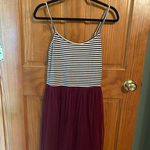 Maroon tulle dress